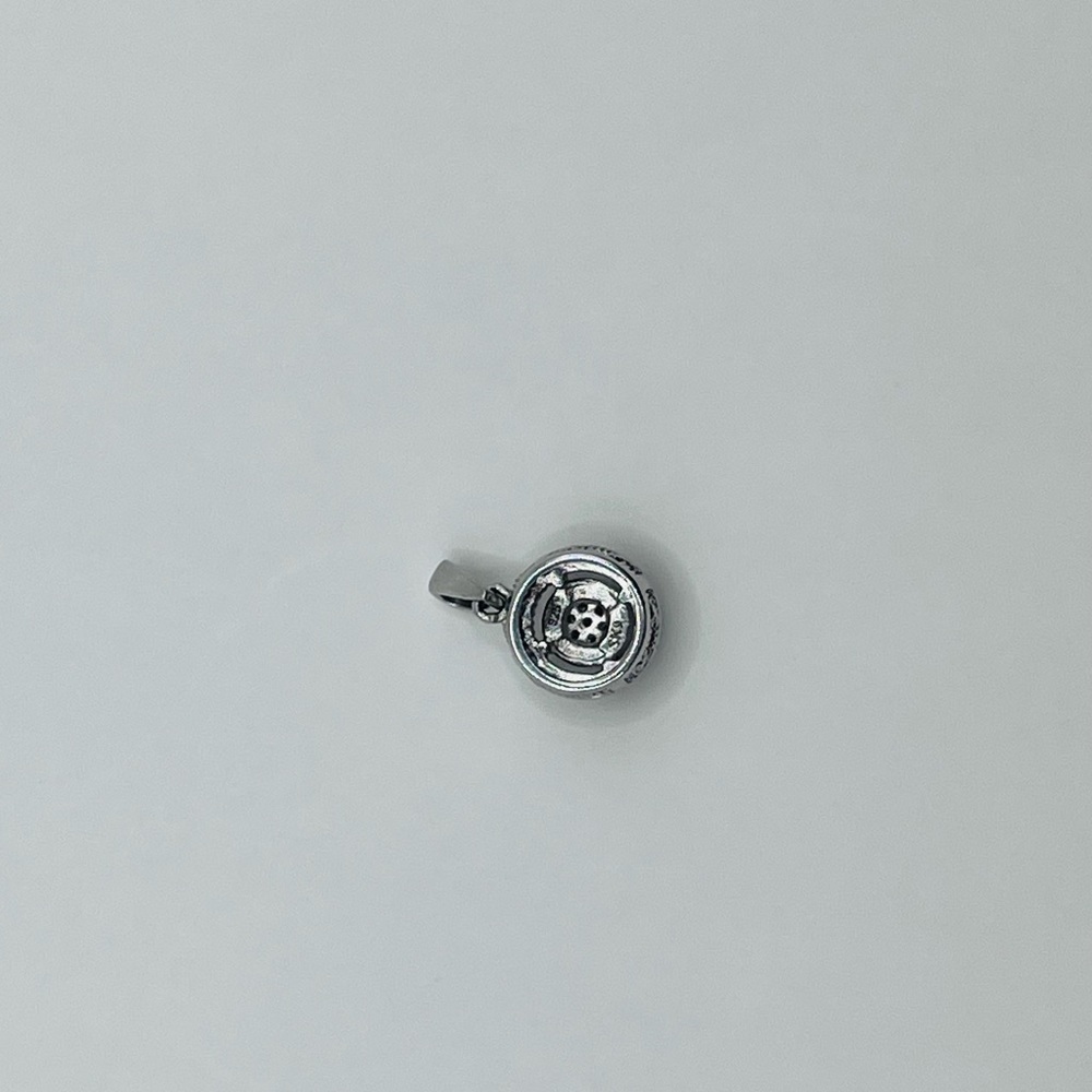 Round Natural Diamond Sterling Silver Necklace - Picture 7 of 7